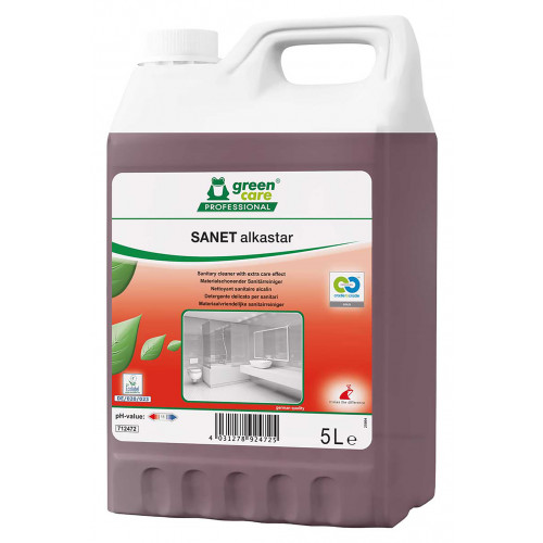 SANET ALKASTAR ECO PULIZIA SANITARI 5 LT ECOLABEL ALCALINICO PER SUPEFICI DELICATE