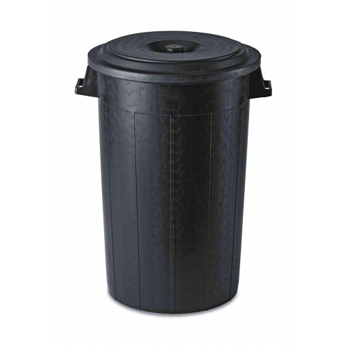 BIDONE NERO IN PLASTICA C/COPERCHIO 100 LT 1 PEZZO