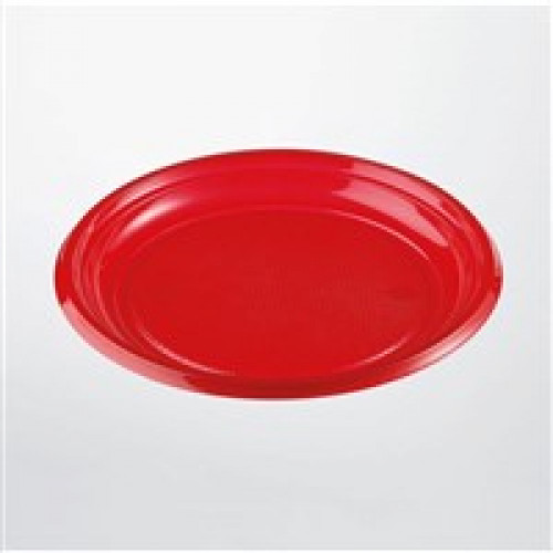 PIATTO IN PURA CELLULOSA ROSSO DIAM 23 CM 10 PZ