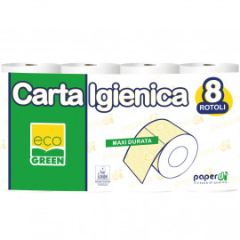 IGIENICA 8 ROTOLI OVATTA CELL 200 STRAPPI ECOLABEL