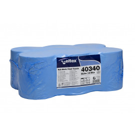 ASCIUGAMANO IN ROTOLO 140 MT BLU PURA CELLULOSA 2 VELI 6 PZ