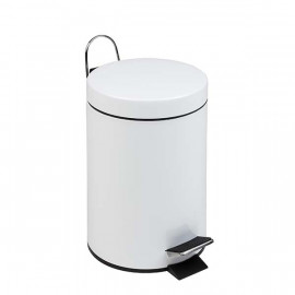 PATTUMIERA A PEDALE IN METALLO VERNICIATO BIANCO 12 LT 1 PZ